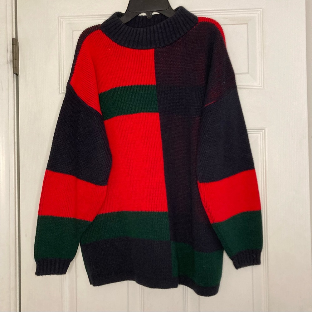 Vintage Clifton place knit colorblock sweater